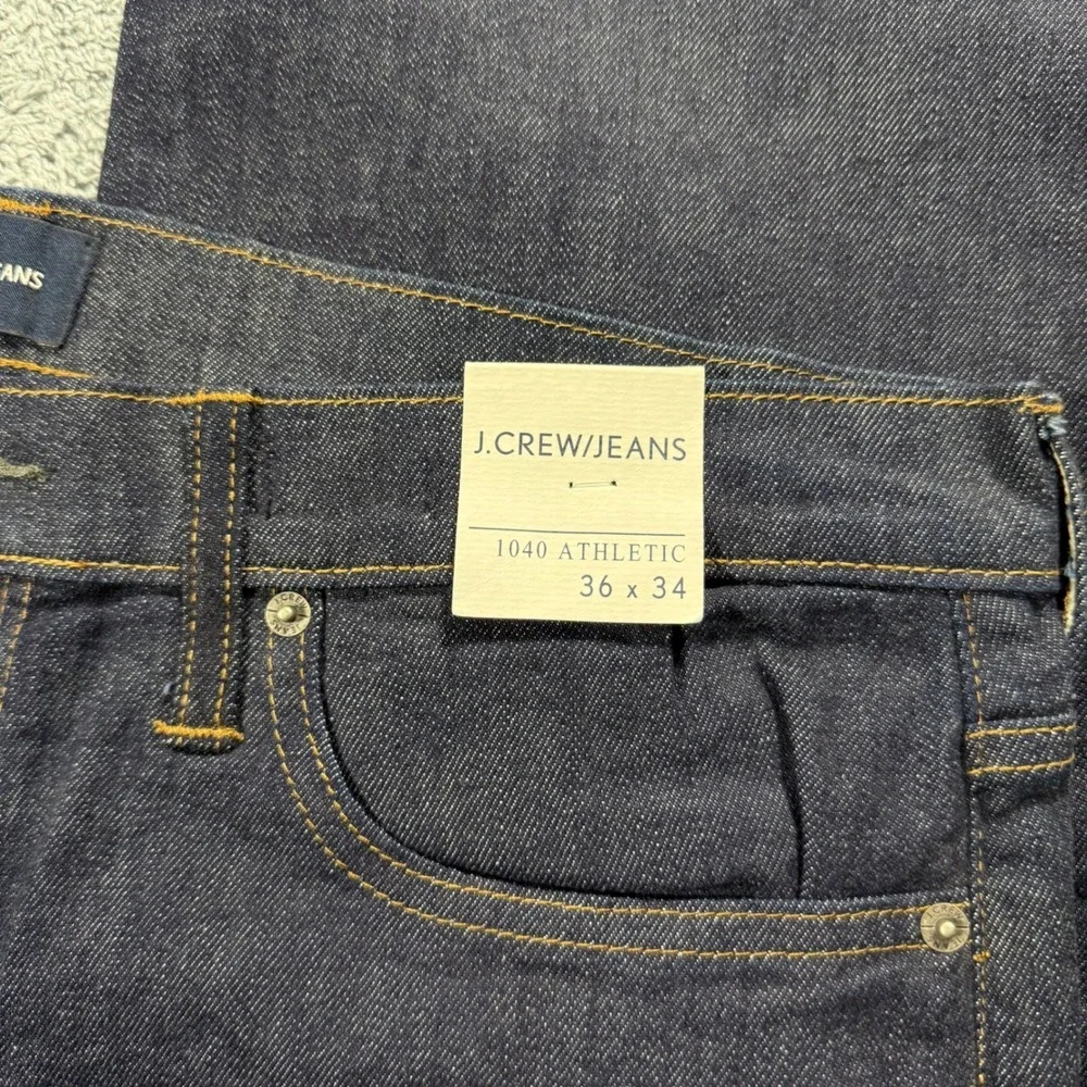 NWT J Crew 1040 Athletic KURABO Premium Japanese Fabric Jean Dark‎ Blue - 36x34